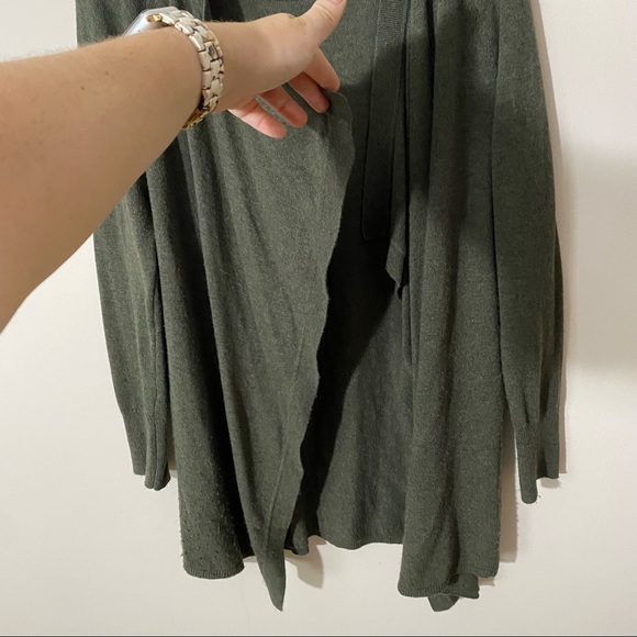 LOFT Green Draped Open Cardigan XS - Picture 2 of 10